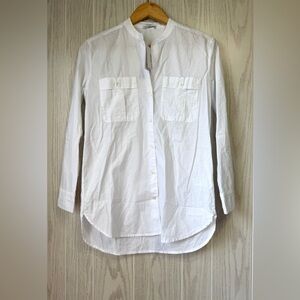 James Perse White Utility Pocket Button Down Shirt Size 0 NWT